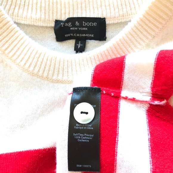 Rag & Bone Cashmere Red stripe sweater - Picture 2 of 5